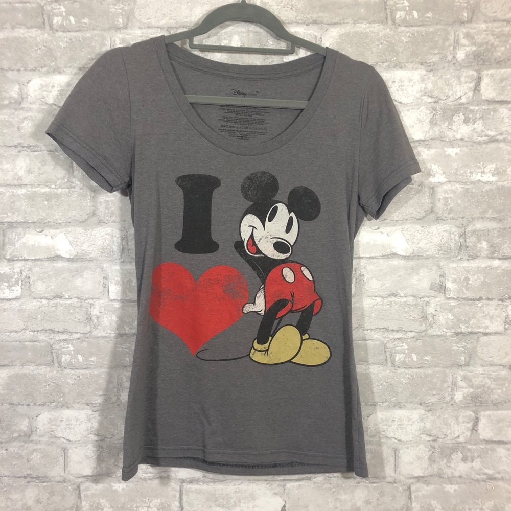 I ❤️ Mickey Mouse Gray Shirt